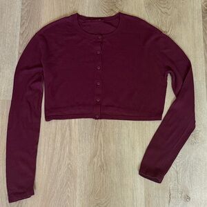 alo - supernatural cardigan - burgundy